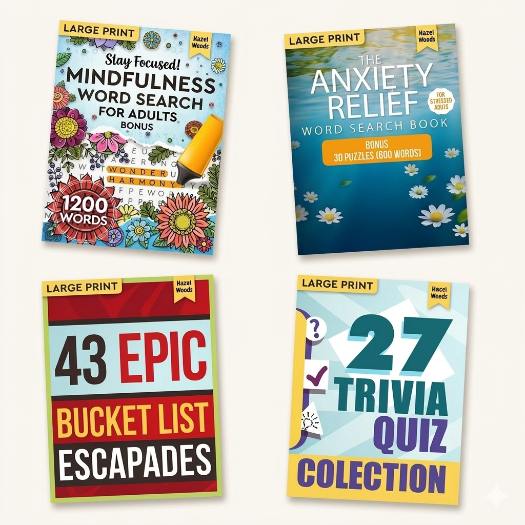Free Bonus Gifts — Word Search Books, Trivia Quiz, Bucket List