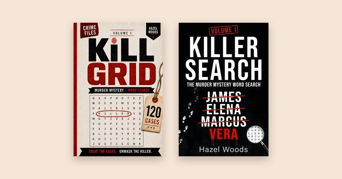 Covers of Kill Grid, Volume 1 and Killer Search, Volume 1 by Hazel Woods