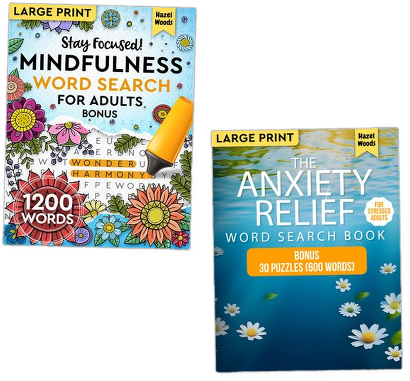 Free Bonus Word Search Books - Mindfulness and Anxiety Relief