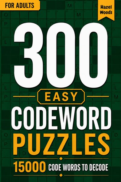300 Easy Codeword Puzzles for Adults