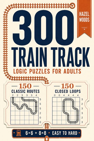 300 Train Track Logic Puzzles for Adults